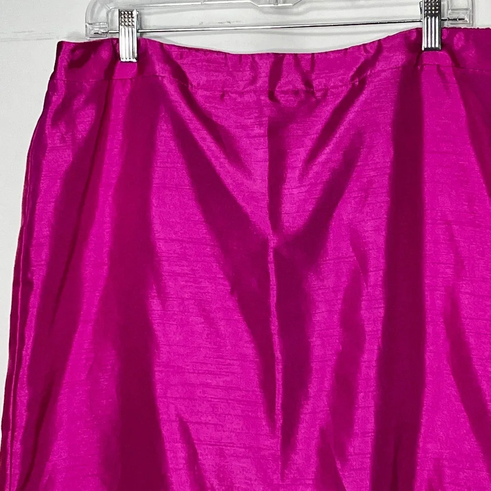 Emily Womens Magenta Pink Skirt Suit Set Rhinestone Buttons Plus‎ Size 18W